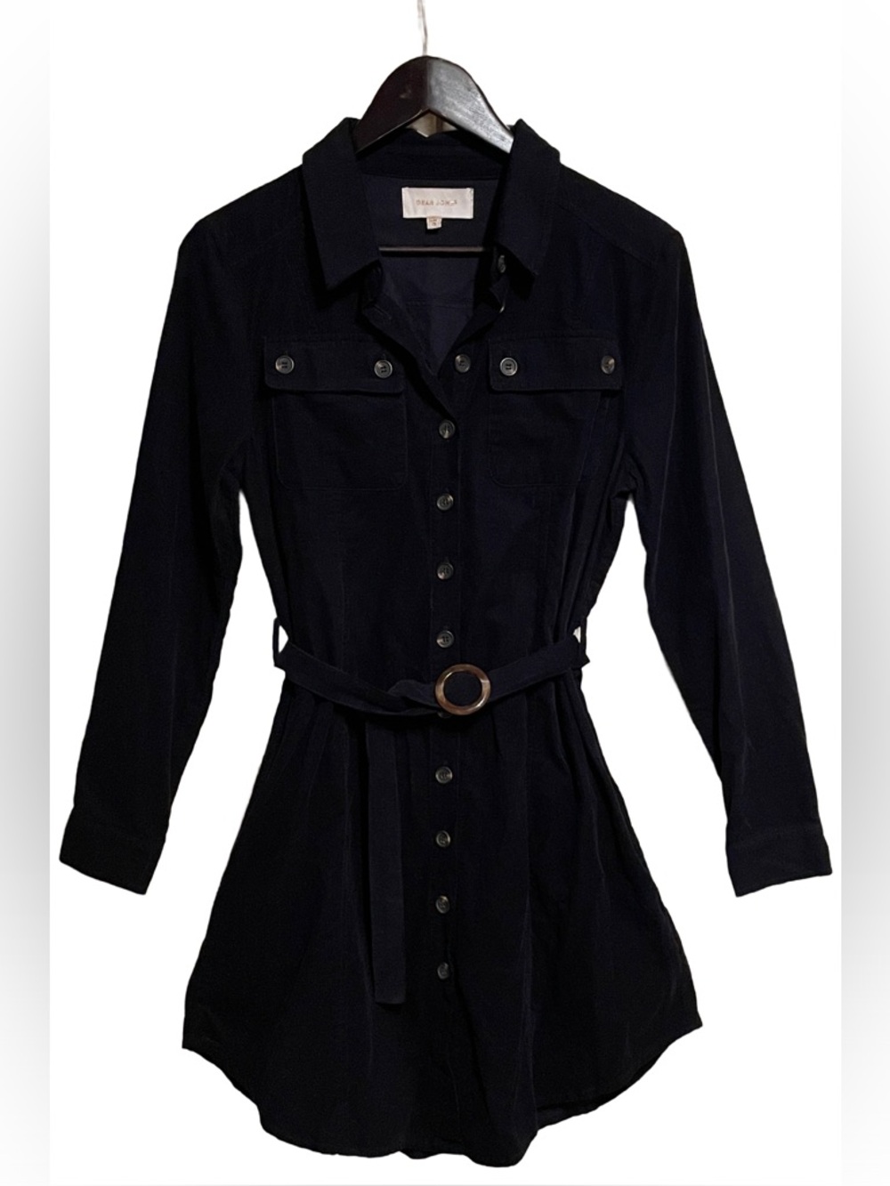 Anthropology brand Dear John corduroy long sleeves black shirt dress